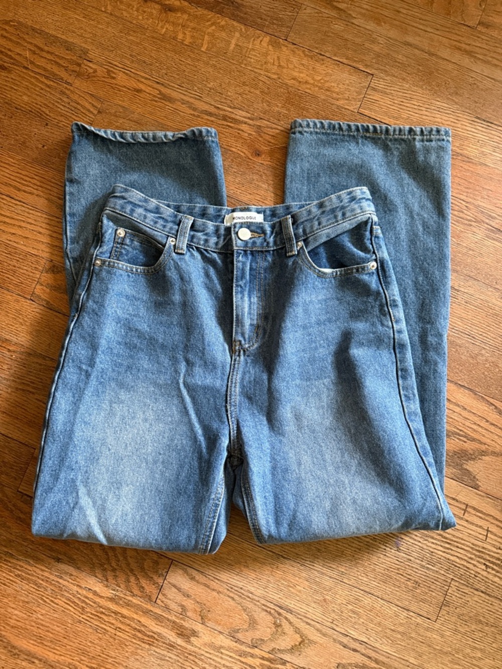Monologue Wide Leg Jeans in Light Blue Sz M